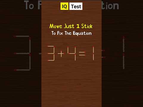 Balance this equation by move 1 stick ! #shorts #ytshorts #mindyouropinion