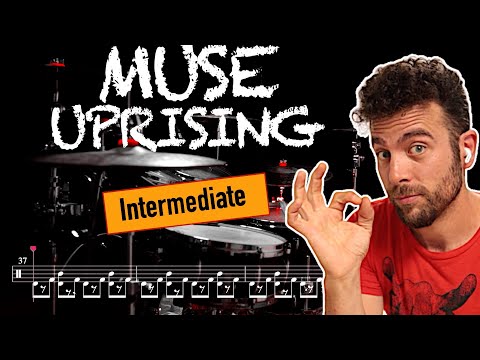 Muse - Uprising - Drum Cover (with scrolling drum score)