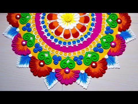 diwali special big rangoli | big and beautiful rangoli for diwali | diwali big multicolor rangoli