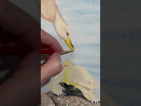 "Shell Shock" Funny Painting with Duck and Turtle #funnyanimals #turtle #duck #watercolor