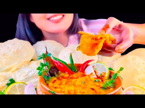 ASMR, Mukbang Yummy Masala Chole with Poori Eating Vlog. @DikshaPatgiri