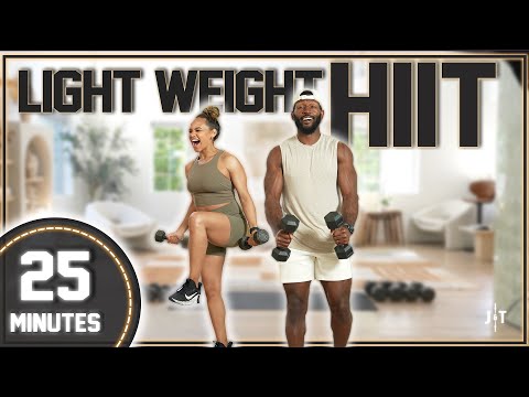 25 Minute Full Body Light Weight Dumbbell HIIT Workout [NO REPEAT/ Low Impact]