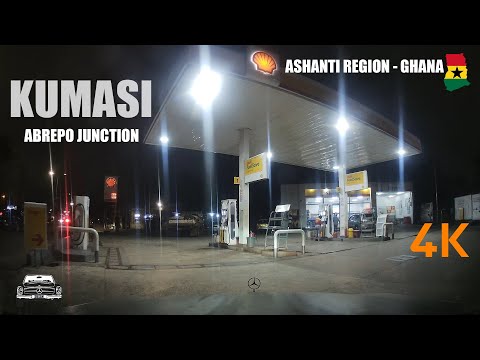 Krofrom To Abrepo Junction Night Drive Via Suame Roundabout Kumasi Ghana 4K