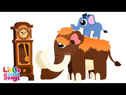 Hickory Dickory Dock with Elephant Family + More Nursery Rhymes & Kids Songs  - Little Wave Songs