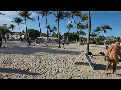 Outdoor Public Gym On South Beach, Miami, Florida