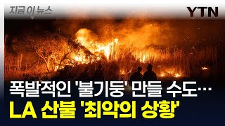 폭발적인 '불기둥' 만들 수도... 돌풍에 날라가는 불씨들 '최악의 상황' [지금이뉴스] / YTN