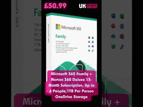 Microsoft 365 Family + Norton 360 Deluxe | 15-Month Subscription  £50.99