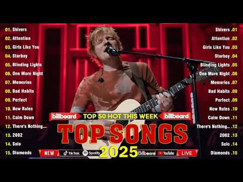 Ed Sheeran, Bruno Mars, Dua Lipa, Adele, Maroon 5, Rihanna, The Weeknd - Billboard Top 50 This Week