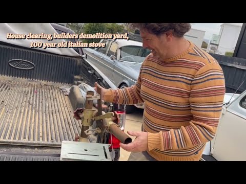 House clearing, builders demolition yard, 100year old Italian stove