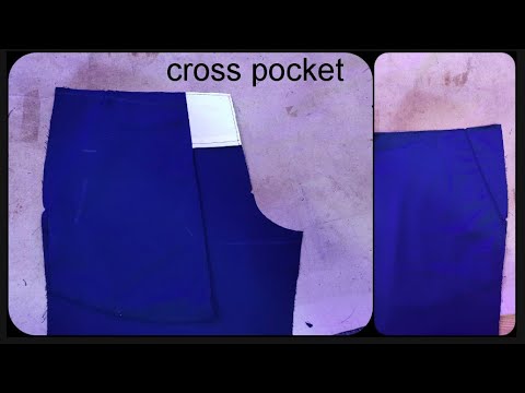 how to stitch cross pocket (cross pocket banane ka tarika) cross pocket stitching #newfashion