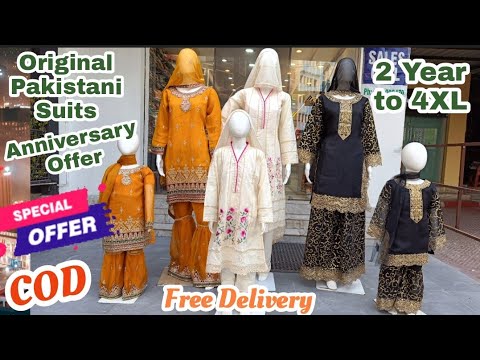 Anniversary Special Offer Original Pakistani Readymade Suits For Kids & Women @hyderabadshopping