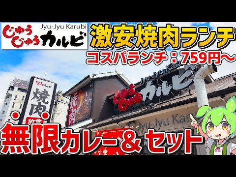 【無限カレー付きセット】じゅうじゅうカルビの高コスパ焼肉ランチを徹底調査！【ずんだもん】