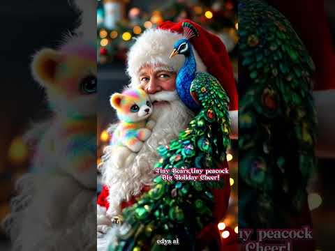 Santa’s Special Surprise: Miniature Bears and mini peacocks #santa #short #viralshort #cute