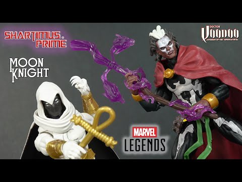 Marvel Legends Moon Knight and Brother VooDoo Blackheart BAF Wave Comic Figure Review