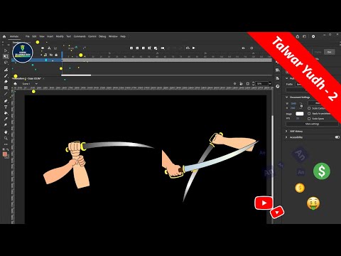 Talwar Yudh Animation Kaise Kare | Adobe Animate Hindi Tutorial @learn2danimation