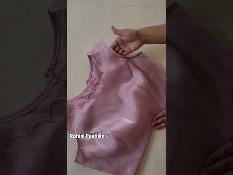 Organza blouse princess cut and front neck design | Part02 | Full blouse making