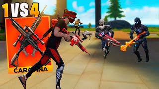 SOLO COM DUAS CARAPINAS VS SQUAD!! FREE FIRE MOBILE