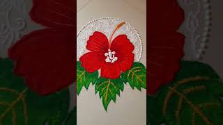 Simple Gauri ganpati rangoli design/ gauri ganpati decoration/ ganpati rangoli easy #ganpati #gauri