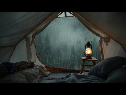 Serene Rainfall Inside a Tent | Tranquil Sleep Sounds for Relaxation | Rain ASMR 10 Hours