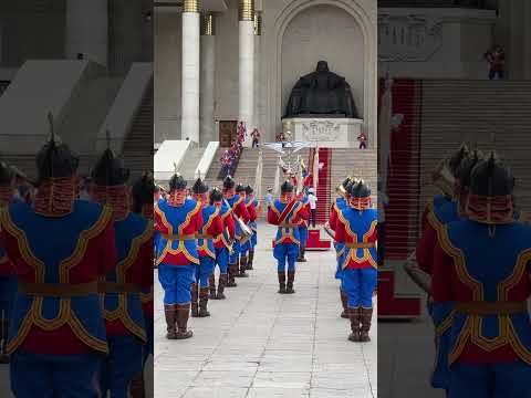 Procession of the Nine White Banners in UB, Mongolia, before Naadam