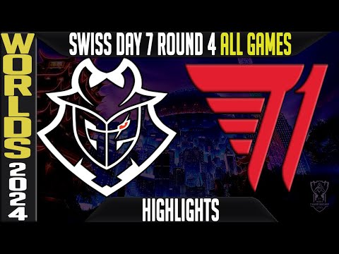 G2 vs T1 Highlights ALL GAMES | LoL Worlds 2024 Swiss Stage Day 7 Round 4 | G2 Esports vs T1