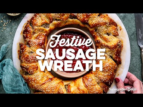 Sausage Roll Wreath (only 6 ingredients!) | Supergolden Bakes