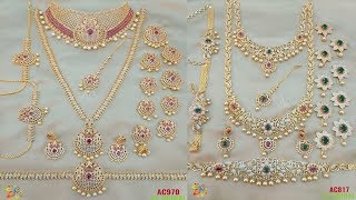 new arrival one gram gold bridal set collections with price