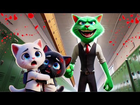 Green Cat Evil Teacher😼👽 - 2 Poor Kitty😿 #cat #ai #catlover #catvideos #cutecat #aicat