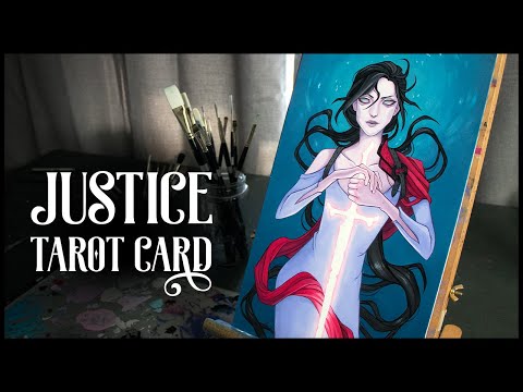 Tarot Card Oil Painting - Justice