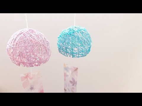 How to make a wind chime decoration made from threads Easy craft　for kids