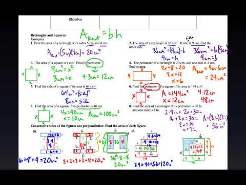 Geometry area of parallograms concept guide