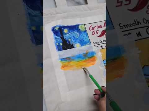 And it's done!!!🌅✨️💭 #totebag #painting #handcraft #creative #fyp #acrylicpainting #art #ytshorts