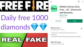 Mobile Games Quiz Free app real or fake | free diamonds | Garena free fire | Tech Lover DK