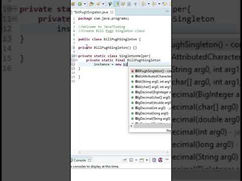 Bill Pugh Singleton Implementation design pattern in Java #shorts #dessignpatterns #javatcoding