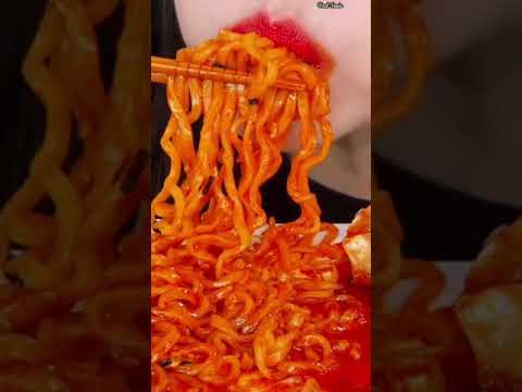 Asmr Eating Spicy Cold Noodles 🔥🤤#shorts