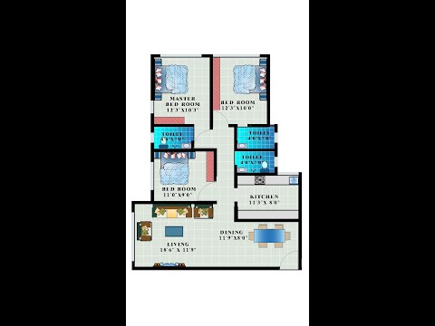 3BHK Flat Plan , Apartment plan, Block Plan ,House 3Bhk Mumbai, Nagpur ,Pune, #shorts