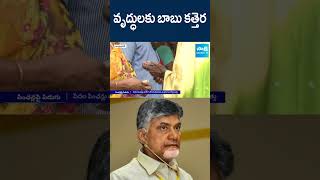 వృద్ధులకు బాబు కత్తెర #chandrababu #supersix #appensioners #ytshorts #shorts @SakshiTV