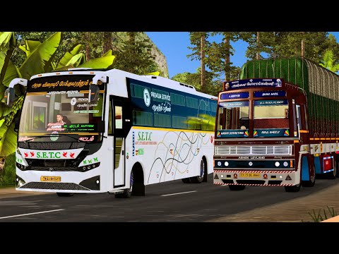 Tamilnadu SETC Bus driver Extreme Overtake in Narrow Road | SETC vs SETC buses Chasing Each other