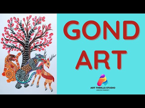 Gond Art Course: Day 3 | Lion and Deer #artthrillsstudio