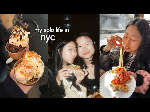 nyc vlog | celebrating friends, konban, nyc pizza, double chicken please, trying the viral crookie