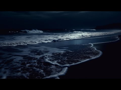 Gentle Sea Sounds with Black Screen for Relaxation | Gentle Waves at Night | 24 Hours of White Noise