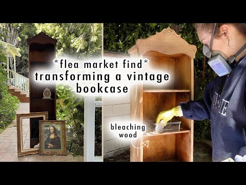 DIY transforming a vintage bookcase *flea market find*