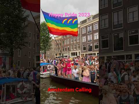 Canal Pride Parade Amsterdam 2023- Boat 13 Gay Expats #shorts