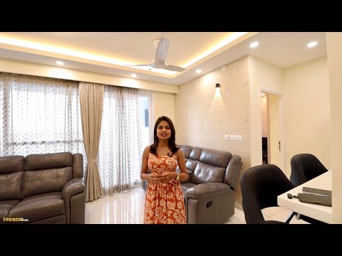 3BHK  Elegant Interiors at Godrej Nurture,Bengaluru | Hafele & Blum Acrylic Kitchen |Aristo Wardrobe