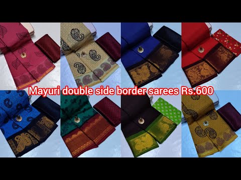 Traditional 🌷Mayuri double side border sarees🌿 for order whatsapp:9488866146