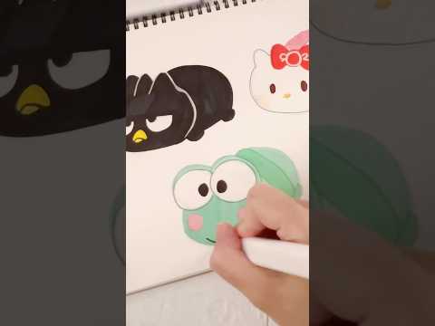 How I draw Sanrio characters like Hello Kitty for more squishy #paper #shorts #fyp