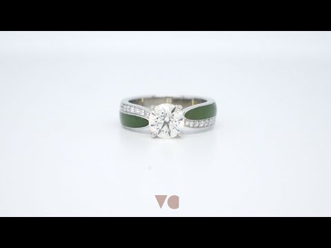 Hand Carved Pounamu and Diamond Engagement Ring - Remodel | The Village Goldsmith