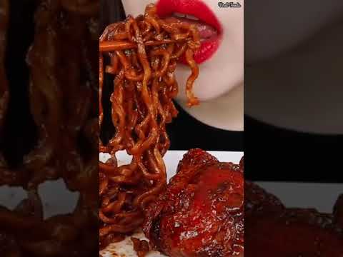 Asmr Eating Spicy Fire Noodles 🔥🥵 Noodles Mukbang| #shorts