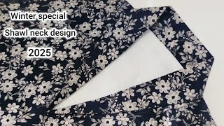 winter special shawl collar neck design cutting and stitching how to make sew shawl collar properly