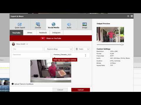 Uploading to Social Media from Premiere Elements